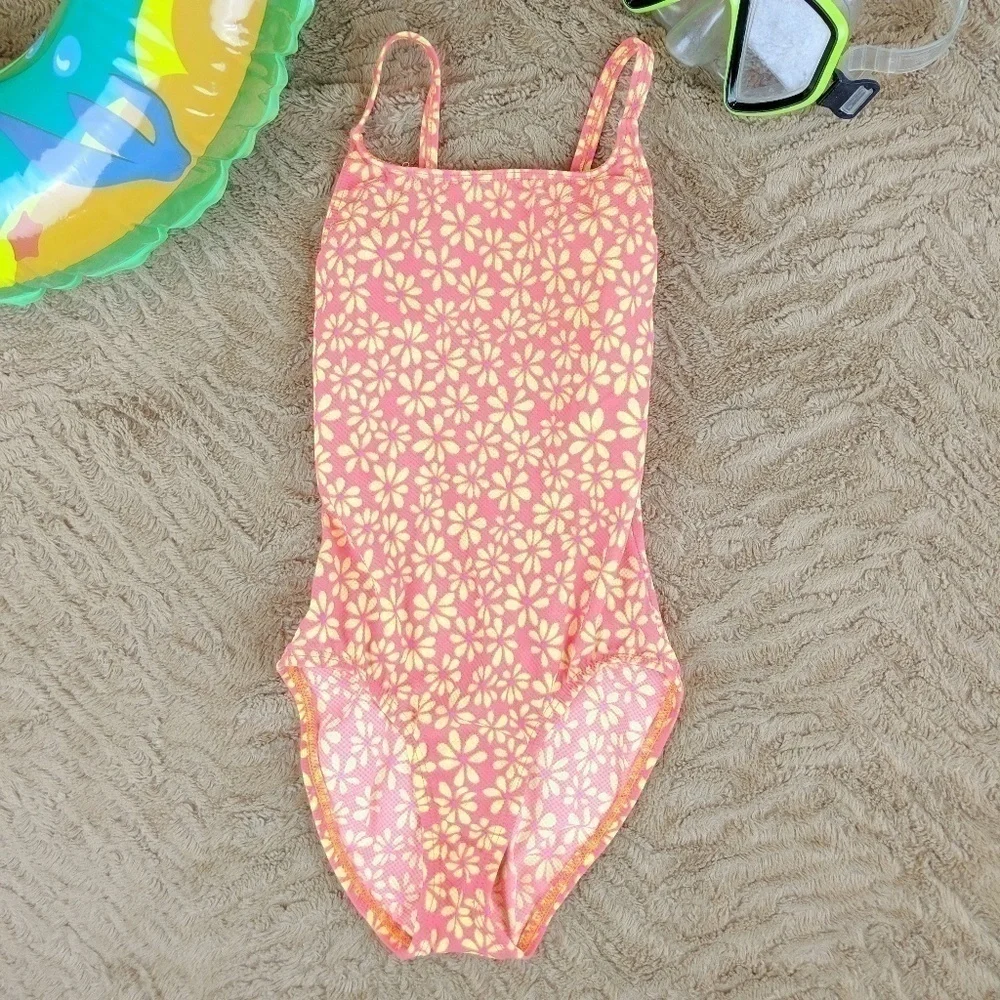 OP Ocean Pacific Orange/Yellow‎ Flower swimsuit